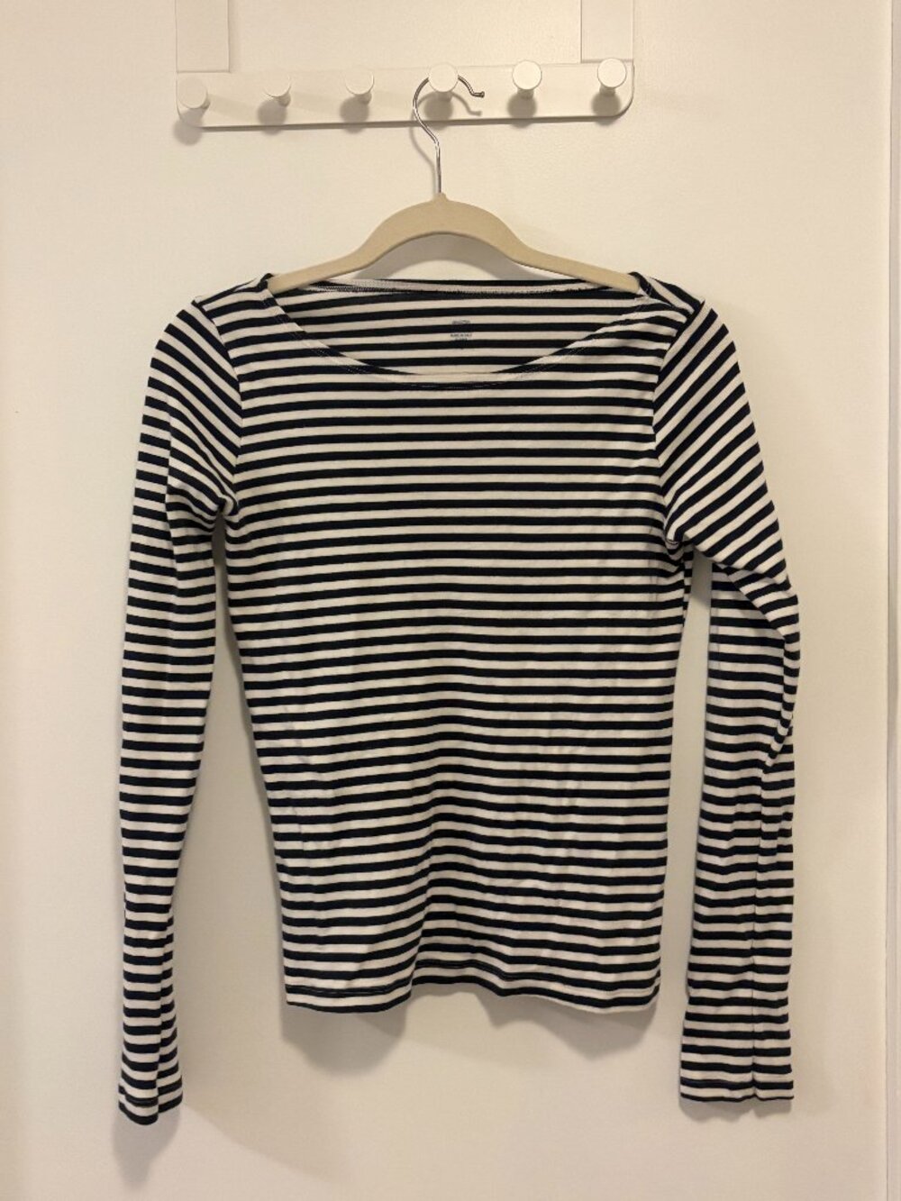 Brandy Melville Stripe Boatneck Long Sleeve Top 100% Cotton